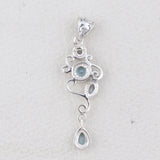 Natural Blue Topaz 925 Sterling Silver Pendant