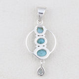 Natural Rainbow Moonstone 925 Sterling Silver Pendant