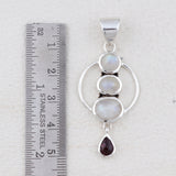 925 Silver Rainbow Moonstone Pendant