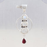 925 Silver Rainbow Moonstone Pendant