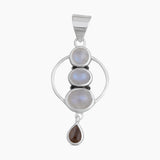 925 Silver Rainbow Moonstone Pendants