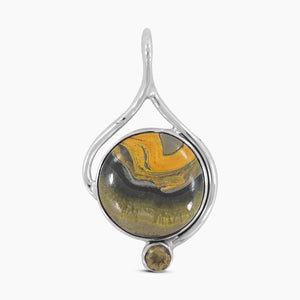 Mustard Jasper Silver Pendants