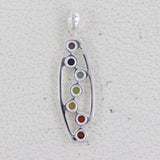 925 Sterling Silver Multi Gemstone Pendant