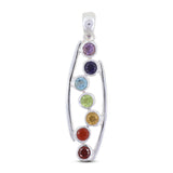 925 Sterling Silver Multi Gemstone Pendant