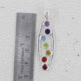 925 Sterling Silver Multi Gemstone Pendant