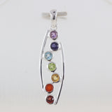 925 Sterling Silver Multi Gemstone Pendant