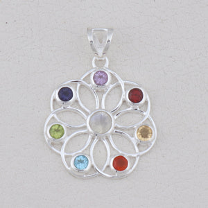 925 Sterling Silver Multi Stone Pendants