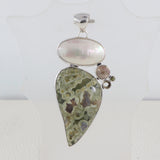 Rainforest Jasper Silver Pendant