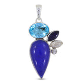 Natural Lapis Lazuli With Multistone Pendant