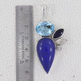 Natural Lapis Lazuli With Multistone Pendant