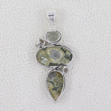 Rainforest Jasper Multi Stone Silver Pendant