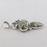 Rainforest Jasper Multi Stone Silver Pendant