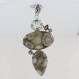 Rainforest Jasper Multi Stone Silver Pendant