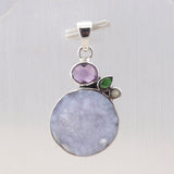 Druse Natural Gemstone Silver Pendant