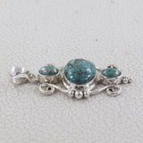 Natural ‎Turquoise Pendant 925 Sterling Silver Pendant