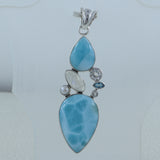 925 Sterling Silver Larimar Pendant