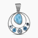 925 Sterling Silver Larimar Pendants