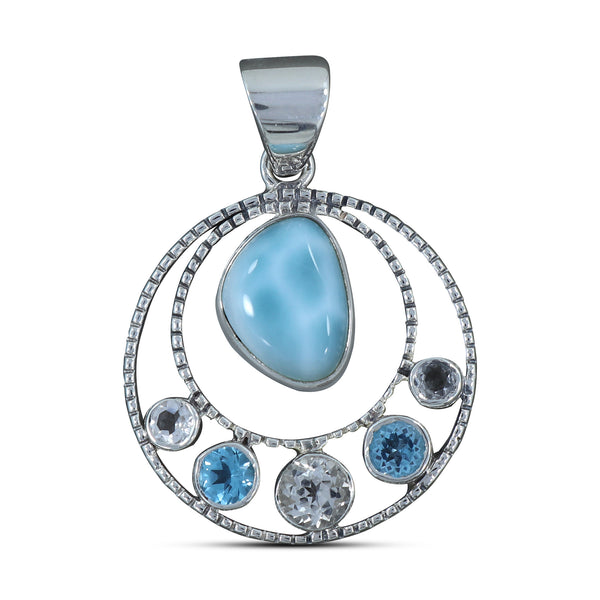 925 Sterling Silver Larimar Pendant