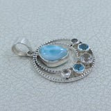 925 Starling Silver Larimar Pendant