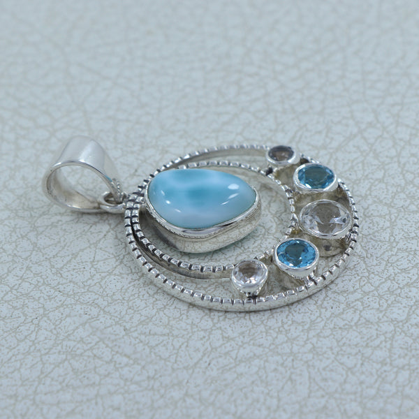 925 Sterling Silver Larimar Pendant