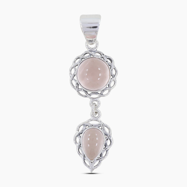 Rose Quartz Silver Pendants