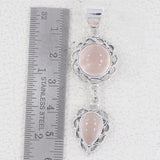 Rose Quartz Silver Pendant