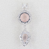 Rose Quartz Silver Pendant