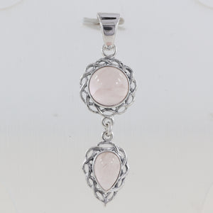 Rose Quartz Silver Pendants