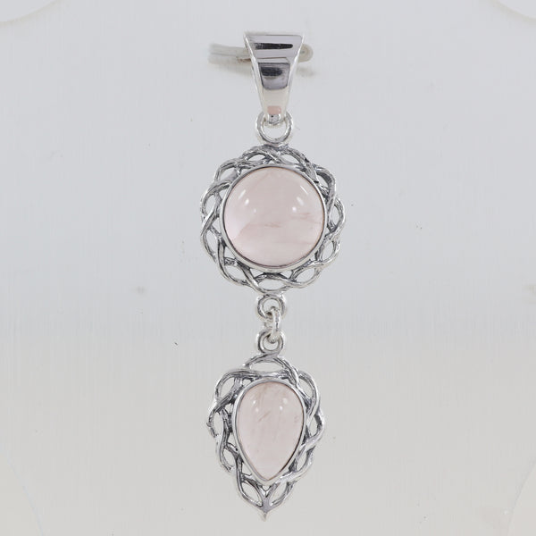 Rose Quartz Silver Pendants