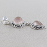 Rose Quartz Silver Pendant