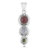 Three Stone Spectrolite Gemstone Pendant