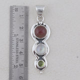 Three Stone Spectrolite Gemstone Pendant