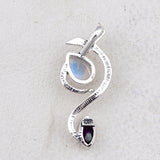 Blue Labradorite and Peridot 925 Sterling Silver Pendant