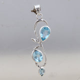 Blue Topaz Silver Pendant