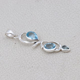 Blue Topaz Silver Pendant