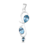 Blue Topaz Silver Pendant