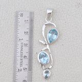 Blue Topaz Silver Pendant