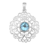 925 Silver Blue Topaz Pendant