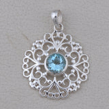 Blue Topaz 925 Silver Pendant