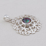 925 Silver Blue Topaz Pendant