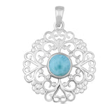 925 Silver Blue Topaz Pendant