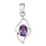 Ruby Gemstone Silver Pendant