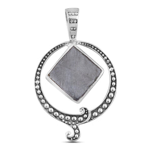 925 Sterling Silver Natural Meteorite Pendant