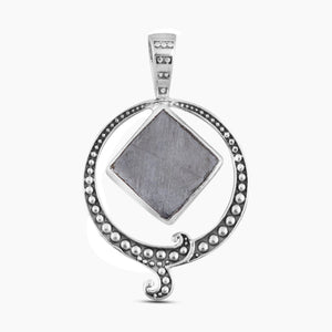 925 Sterling Silver Natural Meteorite Pendant