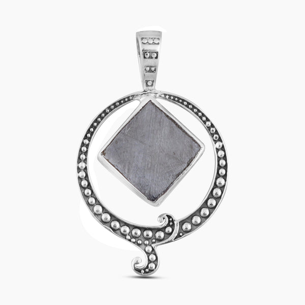 925 Sterling Silver Natural Meteorite Pendant