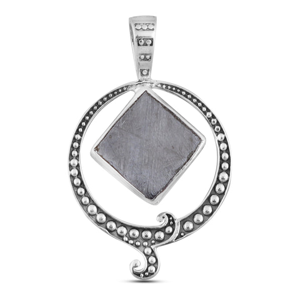 925 Sterling Silver Natural Meteorite Pendant
