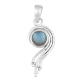 Natural Larimar Gemstone Designer Silver Pendant