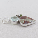 Green Amethyst Silver Pendant