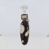 925 Silver Peanut Wood Jasper Pendant