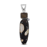 925 Silver Peanut Wood Jasper Pendant